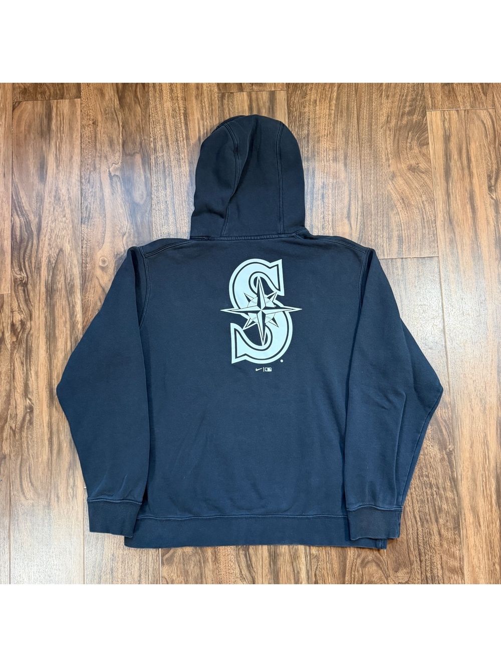 Seattle Mariners Nike Center Swoosh MLB Pullover Hoodie L Faded Navy Blue - Picture 6 of 7